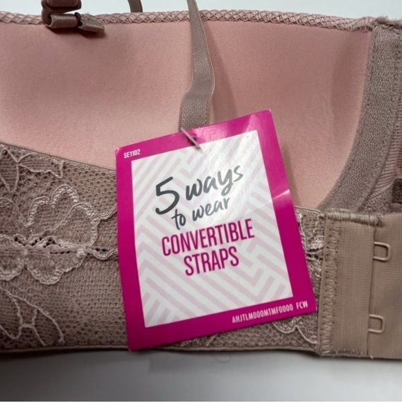 Maidenform Blush Pink Self Expressions Multiway Convertible Push Up Bra Size 34B - Picture 12 of 15